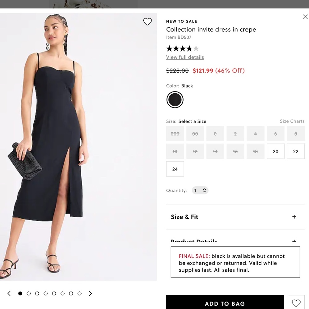 JCrew Collection Invite black dress size 2